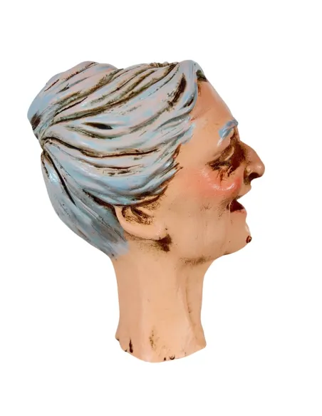 Laughing Elderly Woman Head for 30 cm Nativity Figures
