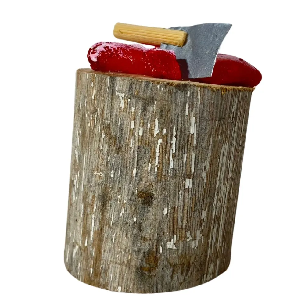 Rustic Chopping Block with Meat for 10–12 cm Nativity Figures