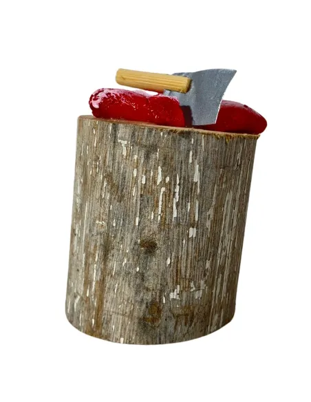 Rustic Chopping Block with Meat for 10–12 cm Nativity Figures