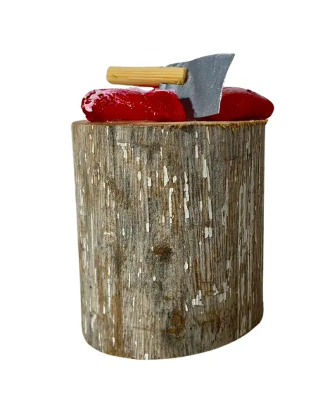 Rustic Chopping Block with Meat for 10–12 cm Nativity Figures