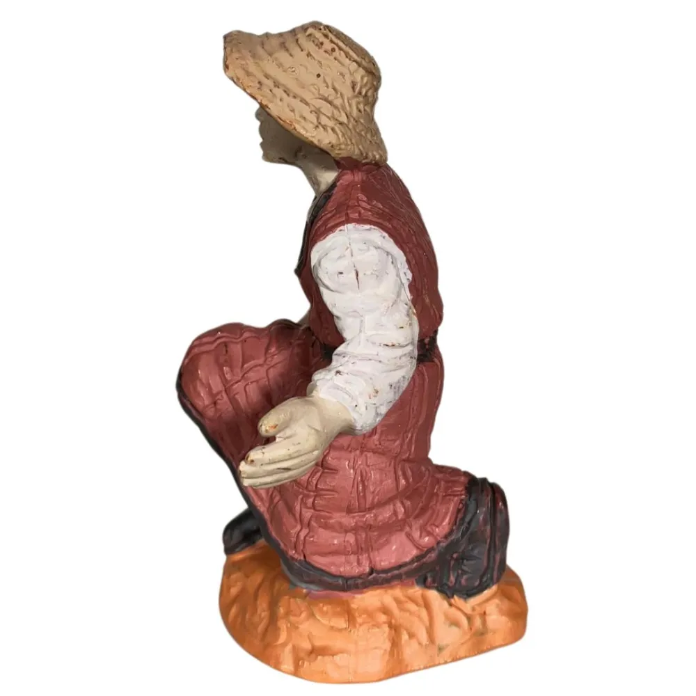 Contadino inginocchiato Oliver 8 cm con sacco