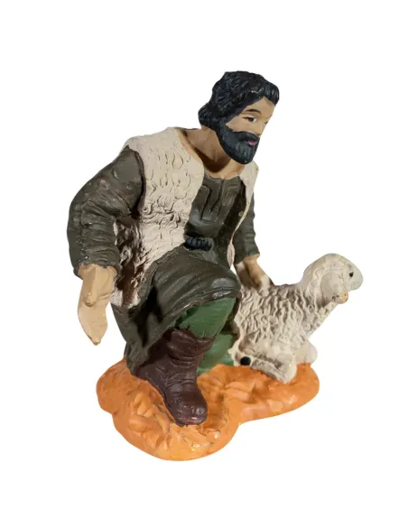Adoring Shepherd with Lamb – Oliver, 8 cm