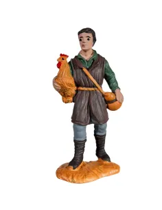 Pastore Oliver 8 cm con gallo sottobraccio