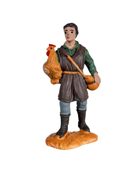 Farmer with Rooster under Arm – Oliver, 8 cm