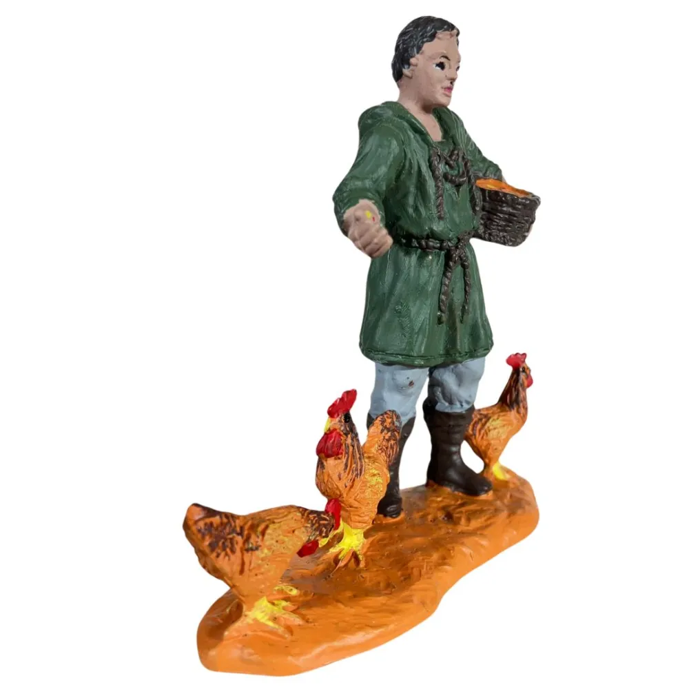 Contadino Oliver 8 cm con 3 galline