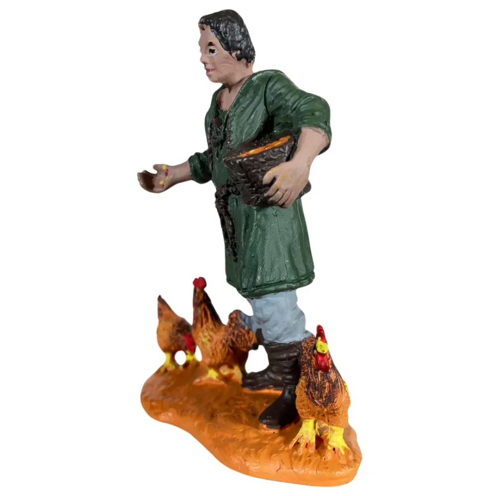 Contadino Oliver 8 cm con 3 galline