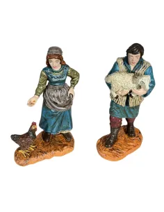 Set contadina con gallina e pastore con agnello Oliver 12 cm 2