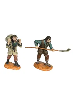Set contadino con forcone e viandante con sacco Oliver 12 cm
