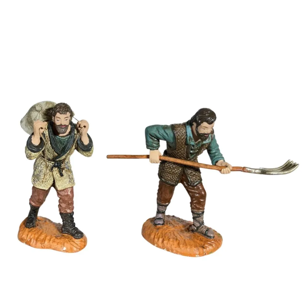 Oliver Farmer with Pitchfork and Traveller with Sack Set, 12 cm