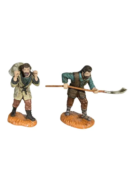 Oliver Farmer with Pitchfork and Traveller with Sack Set, 12 cm