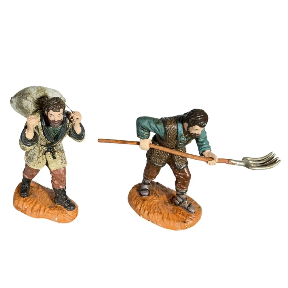 Oliver Farmer with Pitchfork and Traveller with Sack Set, 12 cm