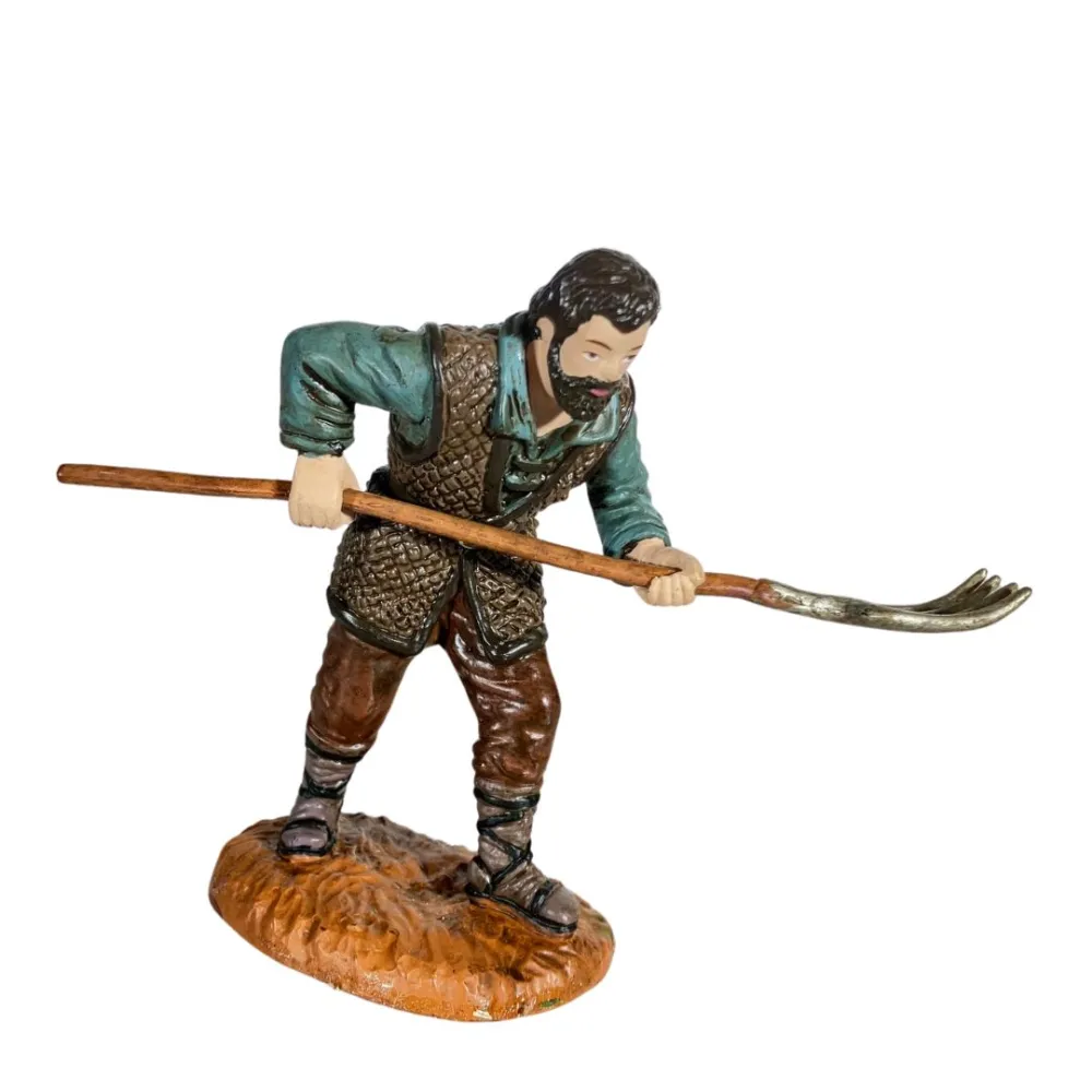 Oliver Farmer with Pitchfork and Traveller with Sack Set, 12 cm