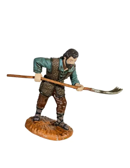 Set contadino con forcone e viandante con sacco Oliver 12 cm