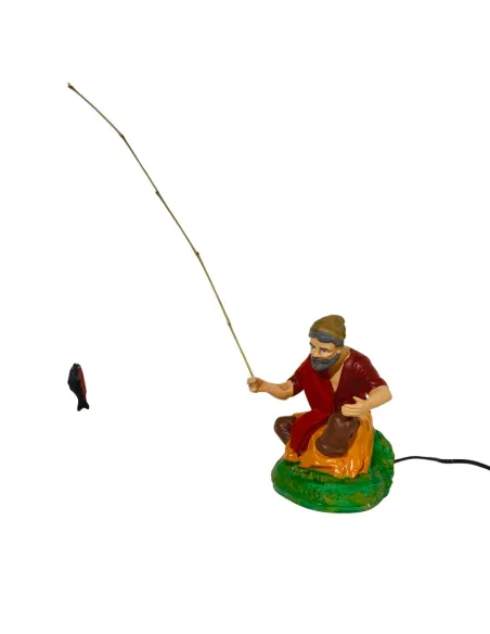 Animated "Eco" Seated Fisherman - 30 cm