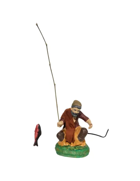 Animated "Eco" Seated Fisherman - 30 cm