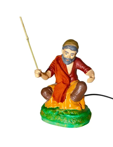 Animated "Eco" Seated Fisherman - 30 cm