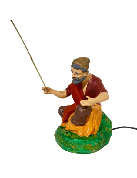 Animated "Eco" Seated Fisherman - 30 cm