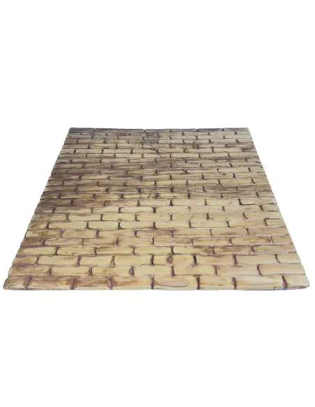 Pavimento o parete mattoni verticali marrone in resina per statue da 30 cm