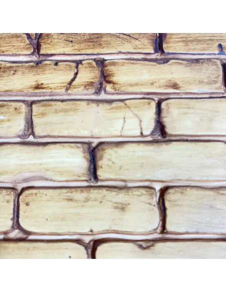 Pavimento o parete mattoni verticali marrone in resina per statue da 30 cm