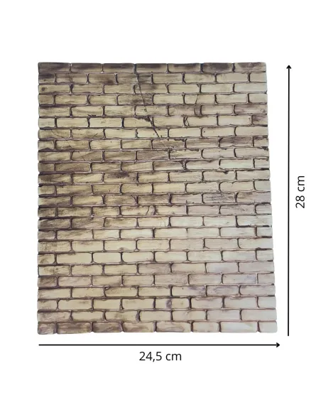 Pavimento o parete mattoni verticali marrone in resina per statue da 30 cm