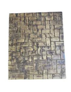 Pavimento mattoni orizzontali marrone in resina per statue da 30 cm 2