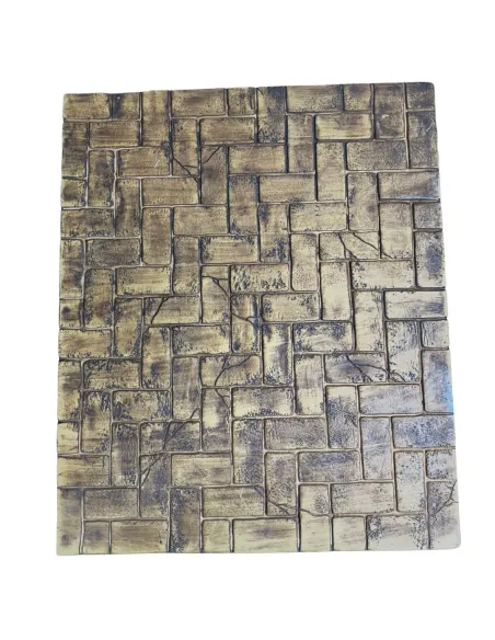 Pavimento mattoni orizzontali marrone in resina per statue da 30 cm