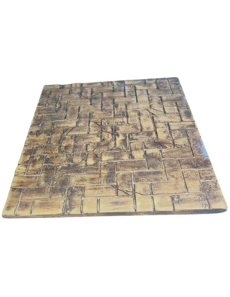 Pavimento mattoni orizzontali marrone in resina per statue da 30 cm