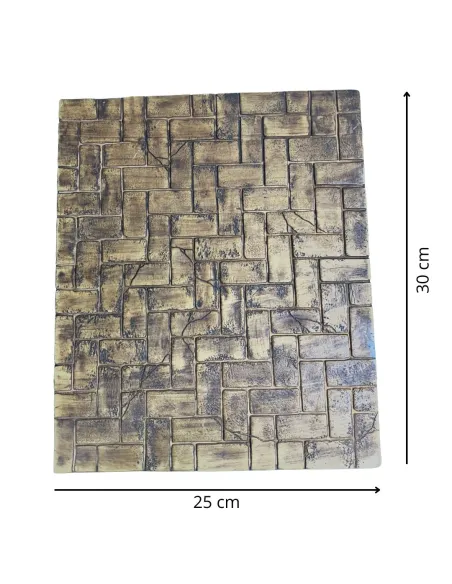 Pavimento mattoni orizzontali marrone in resina per statue da 30 cm