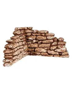 Muretto angolare in gesso marrone per statue da 8-10 cm