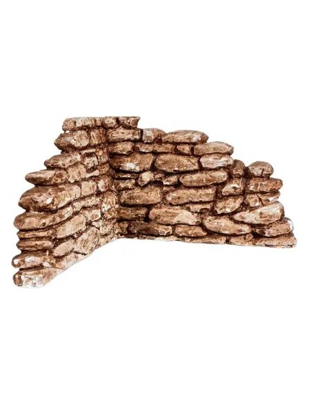 Muretto angolare in gesso marrone per statue da 8-10 cm