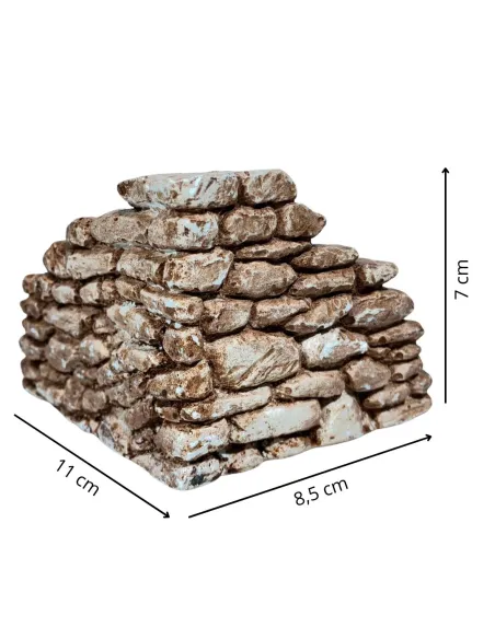 Muretto angolare in gesso marrone per statue da 8-10 cm