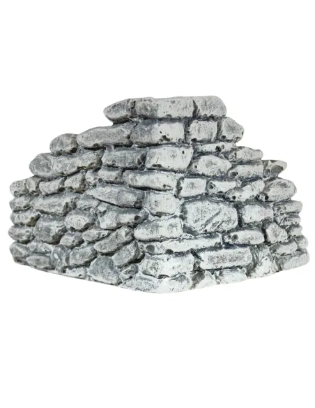 Muretto angolare in gesso colore bianco-grigio per statue da 8-10 cm