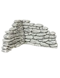 Muretto angolare in gesso colore bianco-grigio per statue da 8-10 cm