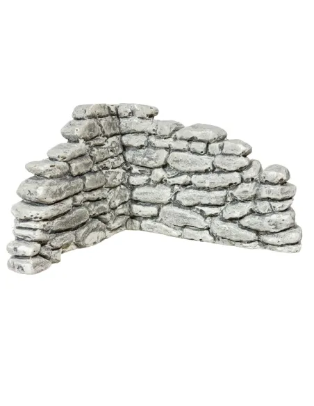 Muretto angolare in gesso colore bianco-grigio per statue da 8-10 cm