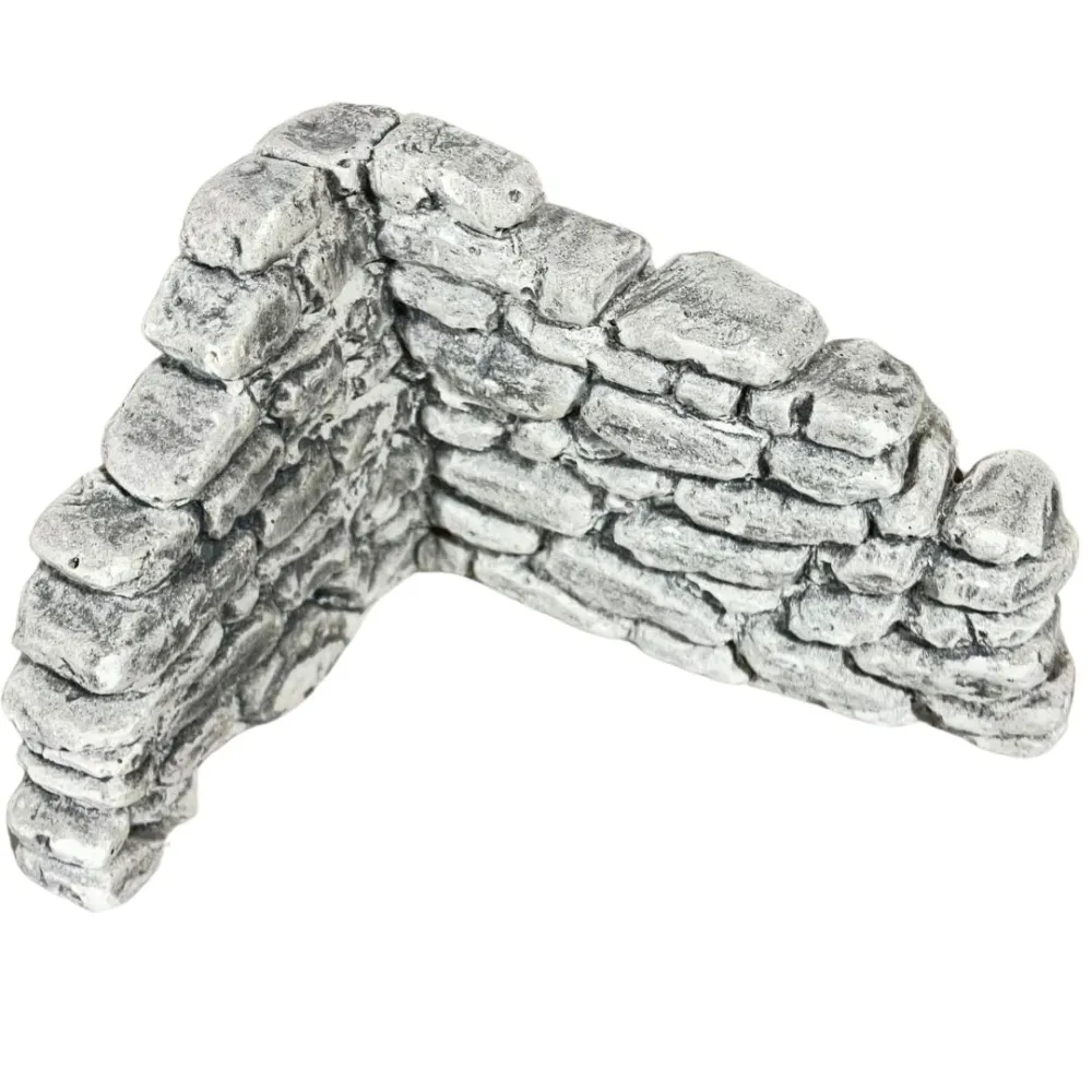 White and Grey Plaster Corner Wall for 8–10 cm Nativity Figures
