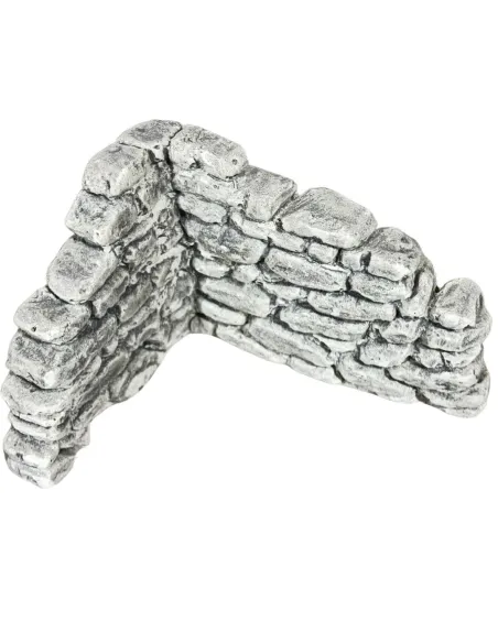 Muretto angolare in gesso colore bianco-grigio per statue da 8-10 cm