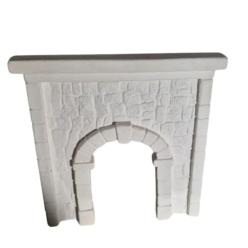 Neutral-Coloured Faux Stone Plaster Wall with Arch for 10–15 cm Nativity Figures
