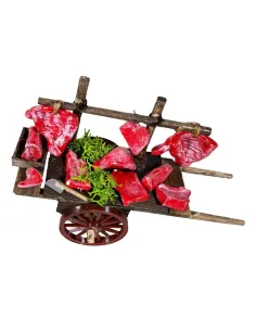Wooden Cart with Meat for 12 cm Nativity Figures