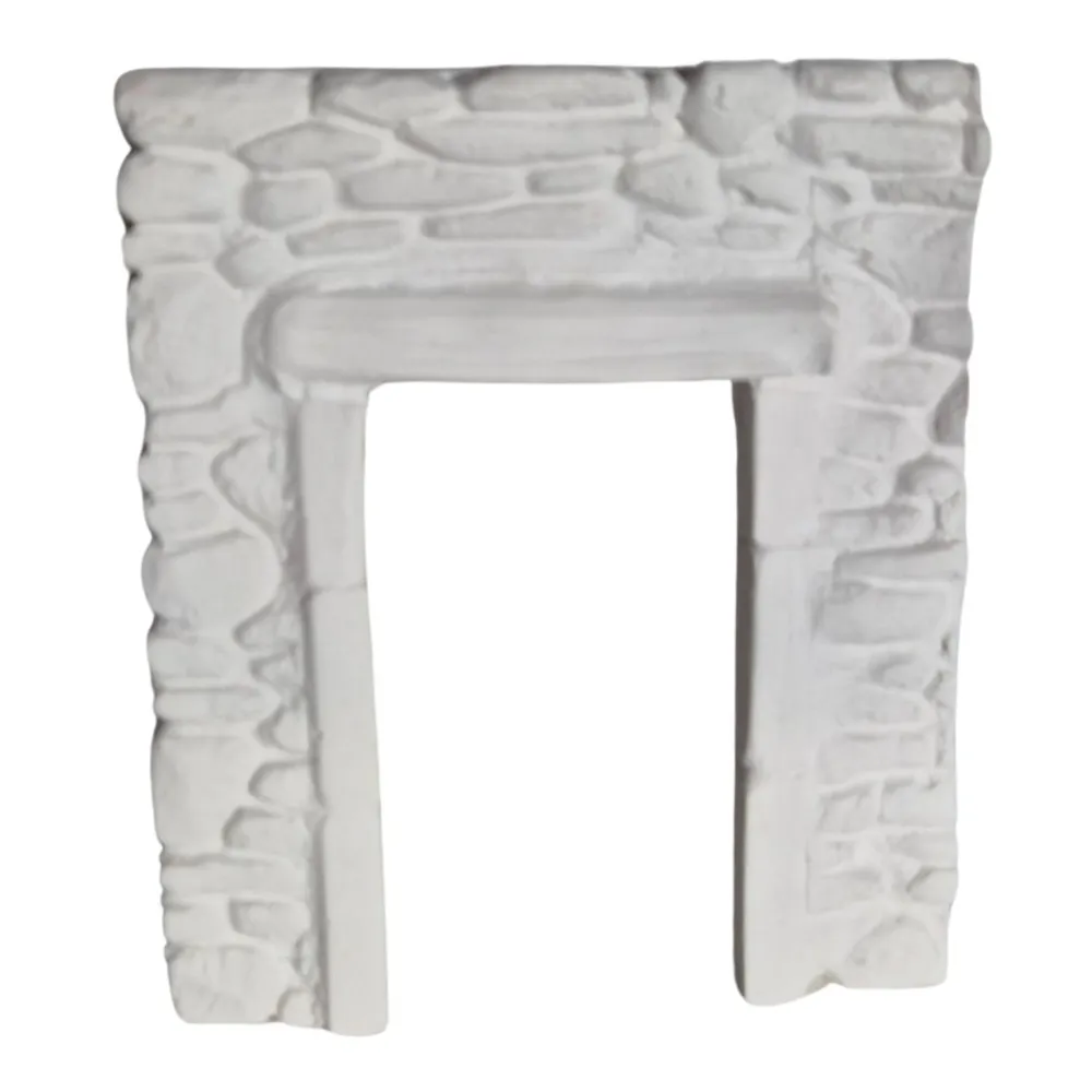 Neutral-Coloured Faux Stone Plaster Wall with Doorway for 8–10 cm Nativity Figures