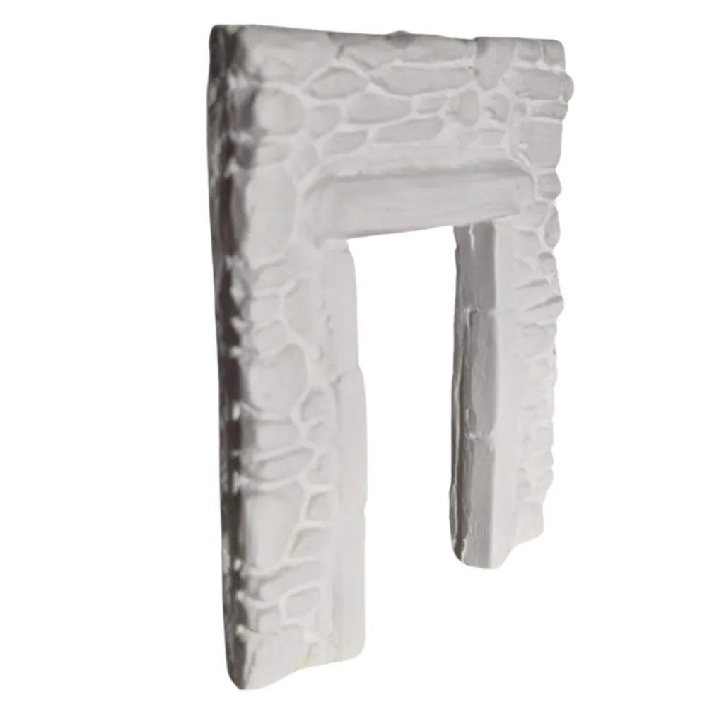 Neutral-Coloured Faux Stone Plaster Wall with Doorway for 8–10 cm Nativity Figures