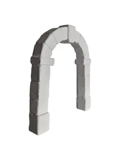 Arco finta pietra in gesso colore neutro per statue da 10-15 cm 2