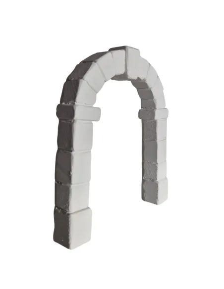 Arco finta pietra in gesso colore neutro per statue da 10-15 cm