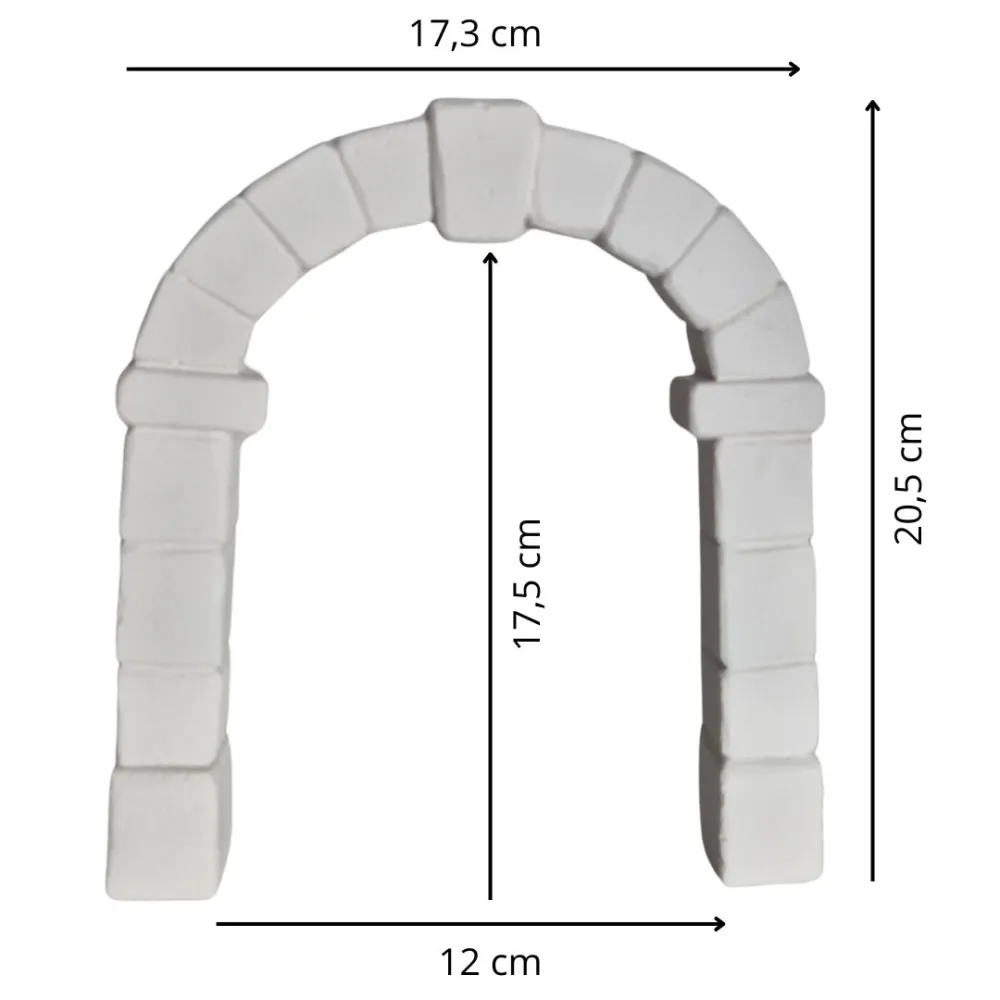 Neutral-Coloured Faux Stone Plaster Arch for 10–15 cm Nativity Figures