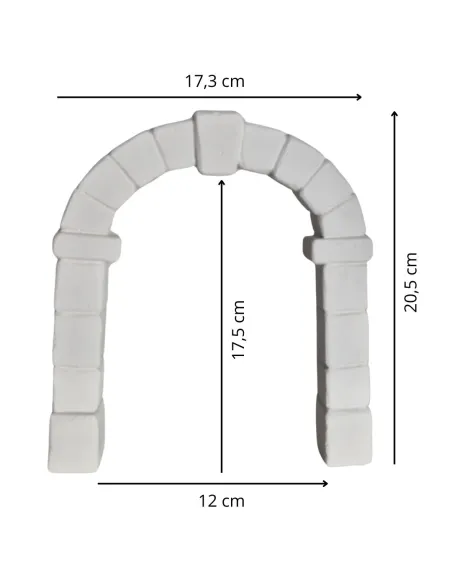Arco finta pietra in gesso colore neutro per statue da 10-15 cm