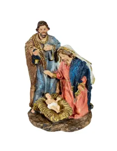 Natività in blocco rifiniture color oro 12 cm