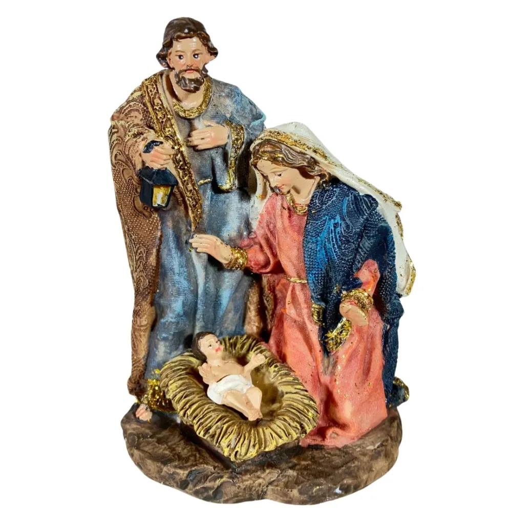 One-Piece Nativity Scene with Gold-Coloured Details – 12 cm