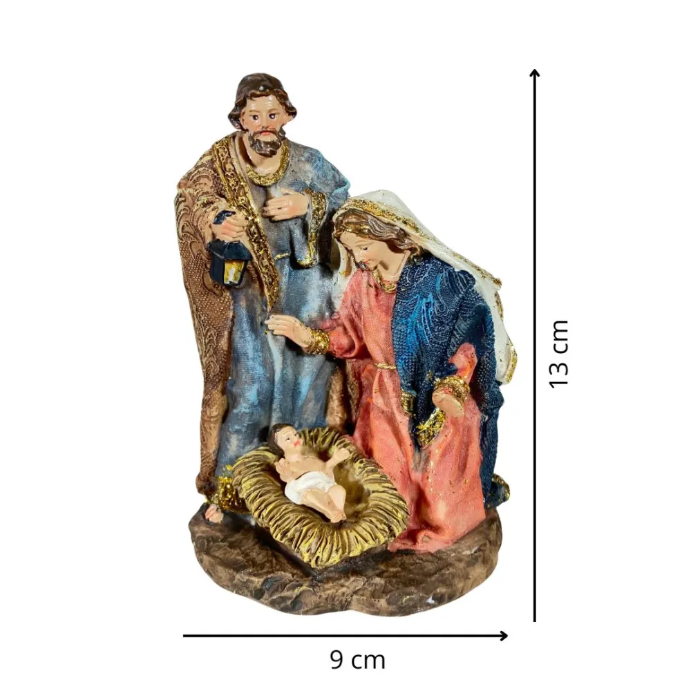 One-Piece Nativity Scene with Gold-Coloured Details – 12 cm