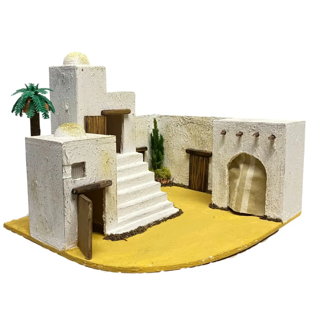 Palestinian Village with Palm Tree for 5 cm Nativity Figures