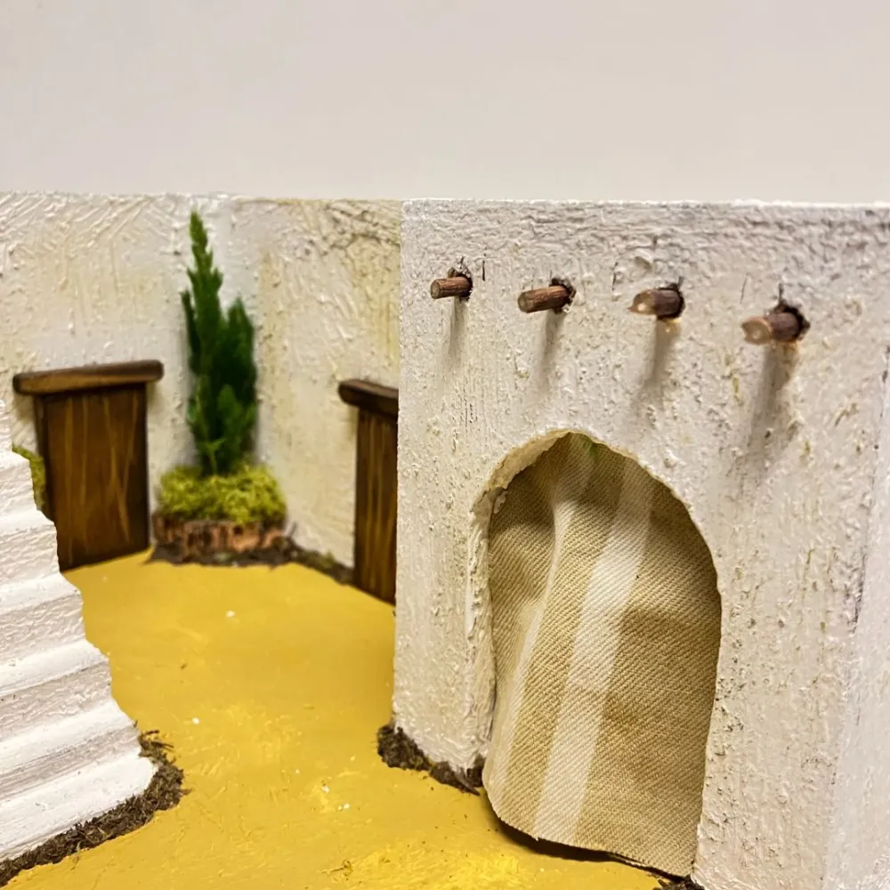 Palestinian Village with Palm Tree for 5 cm Nativity Figures