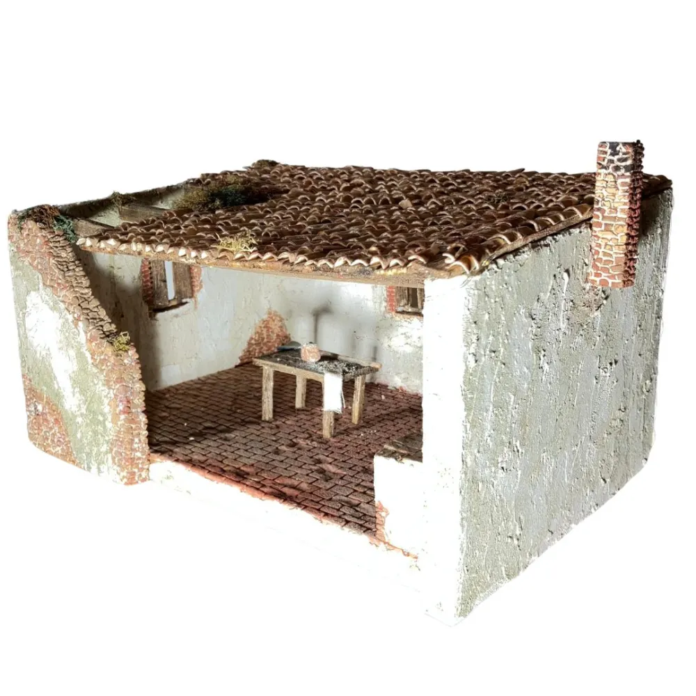 Polystyrene Setting with Oven and Battery-Operated Lights for 8–10 cm Nativity Figures